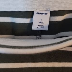 Green and white striped old navy skirt